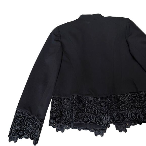 CHICO’S Lace Hem Ponte Jacket Size 0 (4) - Picture 6 of 16